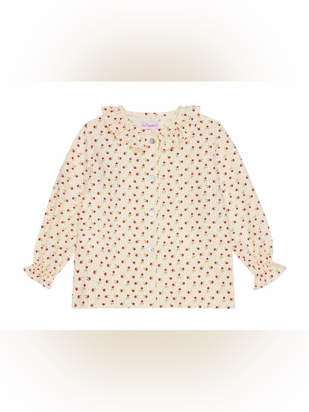 🌹 La Coqueta Ella Ivory Floral Blouse Shirt 2Y